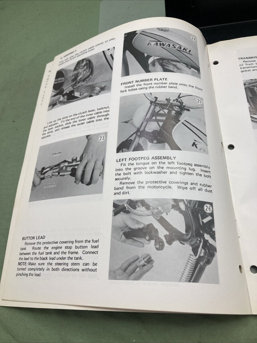 GENUINE KAWASAKI 99931-514-01 KD175-A1 MOTORCYCLE ASSY AND PREP MANUAL 1976