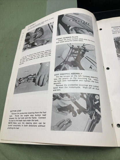 GENUINE KAWASAKI 99931-514-01 KD175-A1 MOTORCYCLE ASSY AND PREP MANUAL 1976