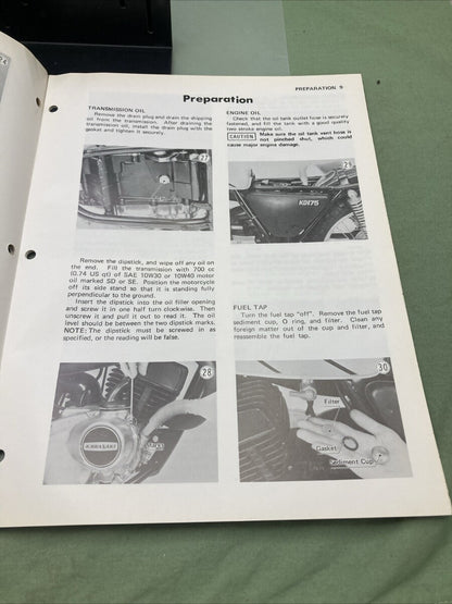 GENUINE KAWASAKI 99931-514-01 KD175-A1 MOTORCYCLE ASSY AND PREP MANUAL 1976