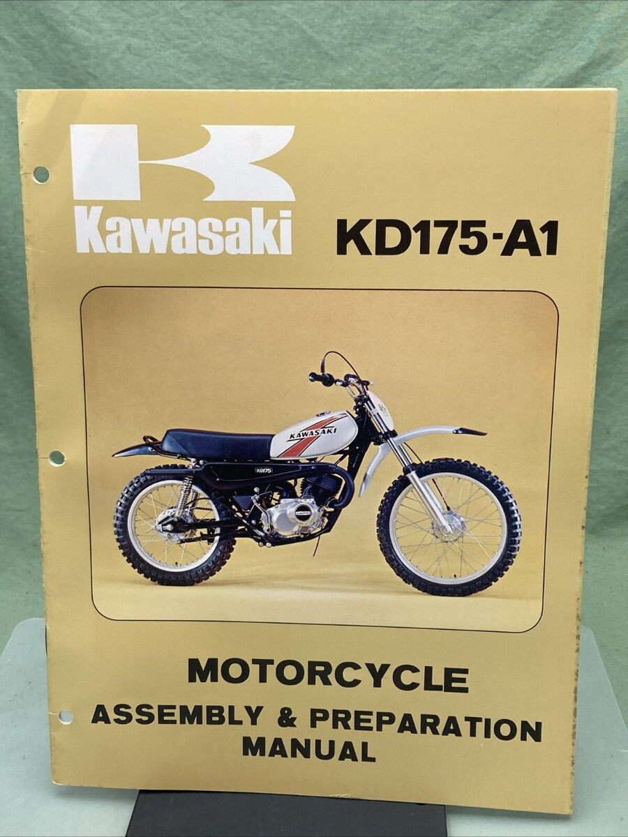 GENUINE KAWASAKI 99931-514-01 KD175-A1 MOTORCYCLE ASSY AND PREP MANUAL 1976