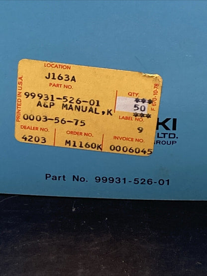 GENUINE KAWASAKI 99931-526-01 KE175-B2 MOTORCYCLE ASSY AND PREP MANUAL 1976