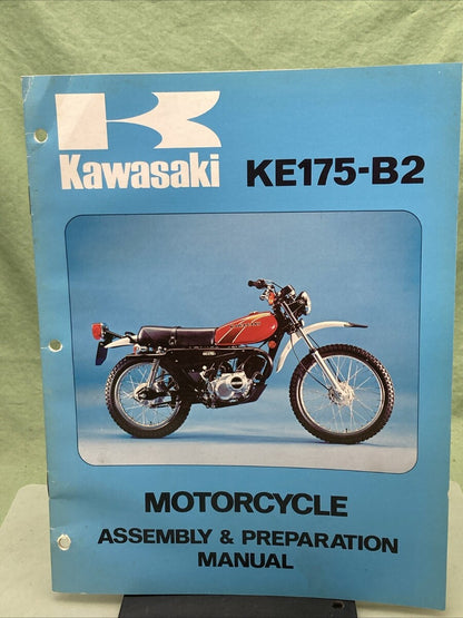 GENUINE KAWASAKI 99931-526-01 KE175-B2 MOTORCYCLE ASSY AND PREP MANUAL 1976