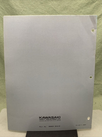 GENUINE KAWASAKI 99931-513-01 KD125-A2 MOTORCYCLE ASSY AND PREP MANUAL 1976