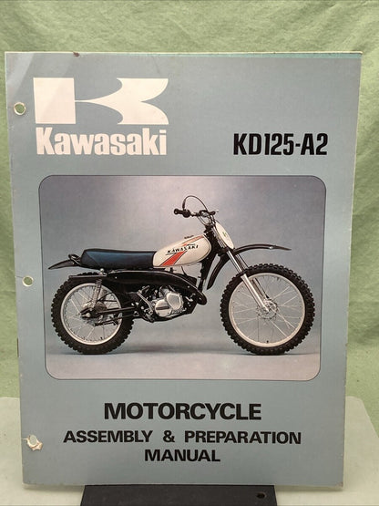 GENUINE KAWASAKI 99931-513-01 KD125-A2 MOTORCYCLE ASSY AND PREP MANUAL 1976