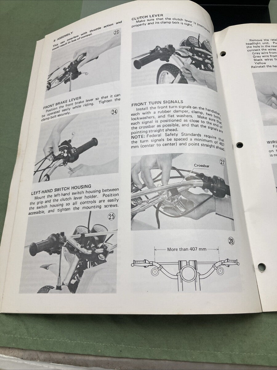 GENUINE KAWASAKI 99931-523-01 KE125-A4 MOTORCYCLE ASSY AND PREP MANUAL 1976