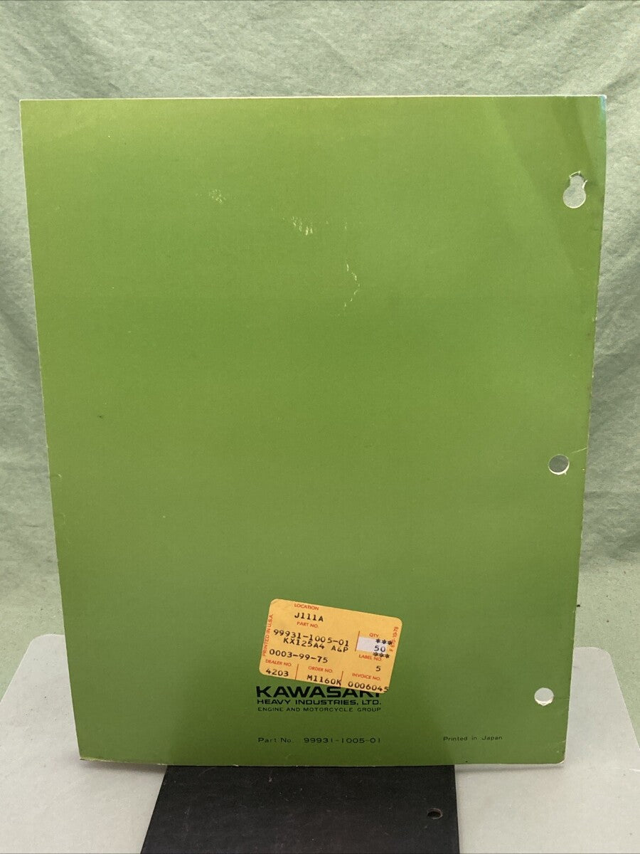 GENUINE KAWASAKI 99931-1005-01 KX125-A4 MOTORCYCLE ASSY AND PREP MANUAL 1977