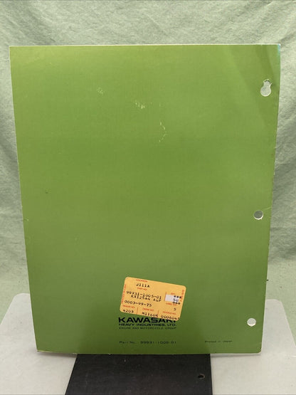 GENUINE KAWASAKI 99931-1005-01 KX125-A4 MOTORCYCLE ASSY AND PREP MANUAL 1977
