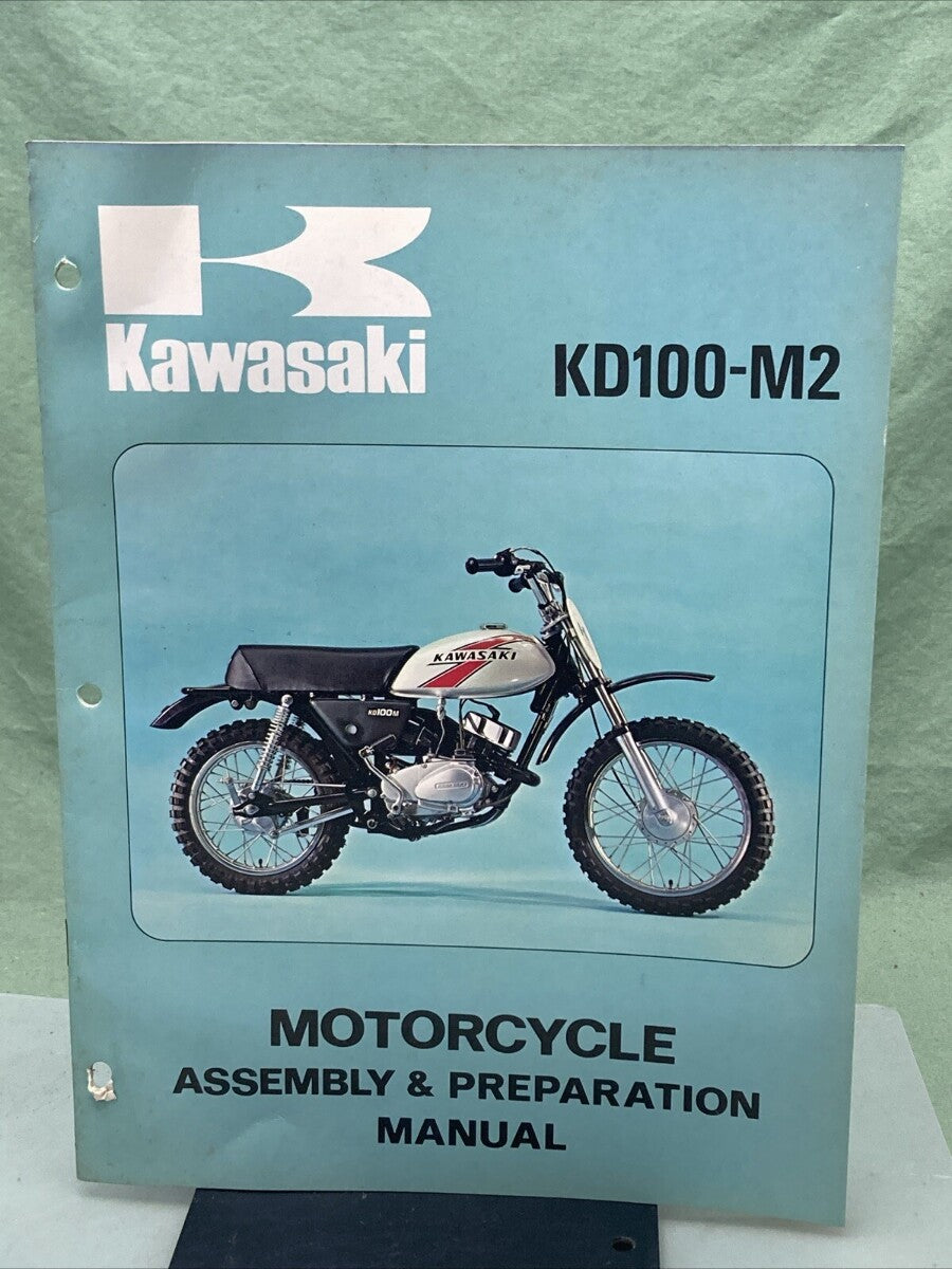 GENUINE KAWASAKI 99931-522-01 KD100-M2 MOTORCYCLE ASSY AND PREP MANUAL 1976