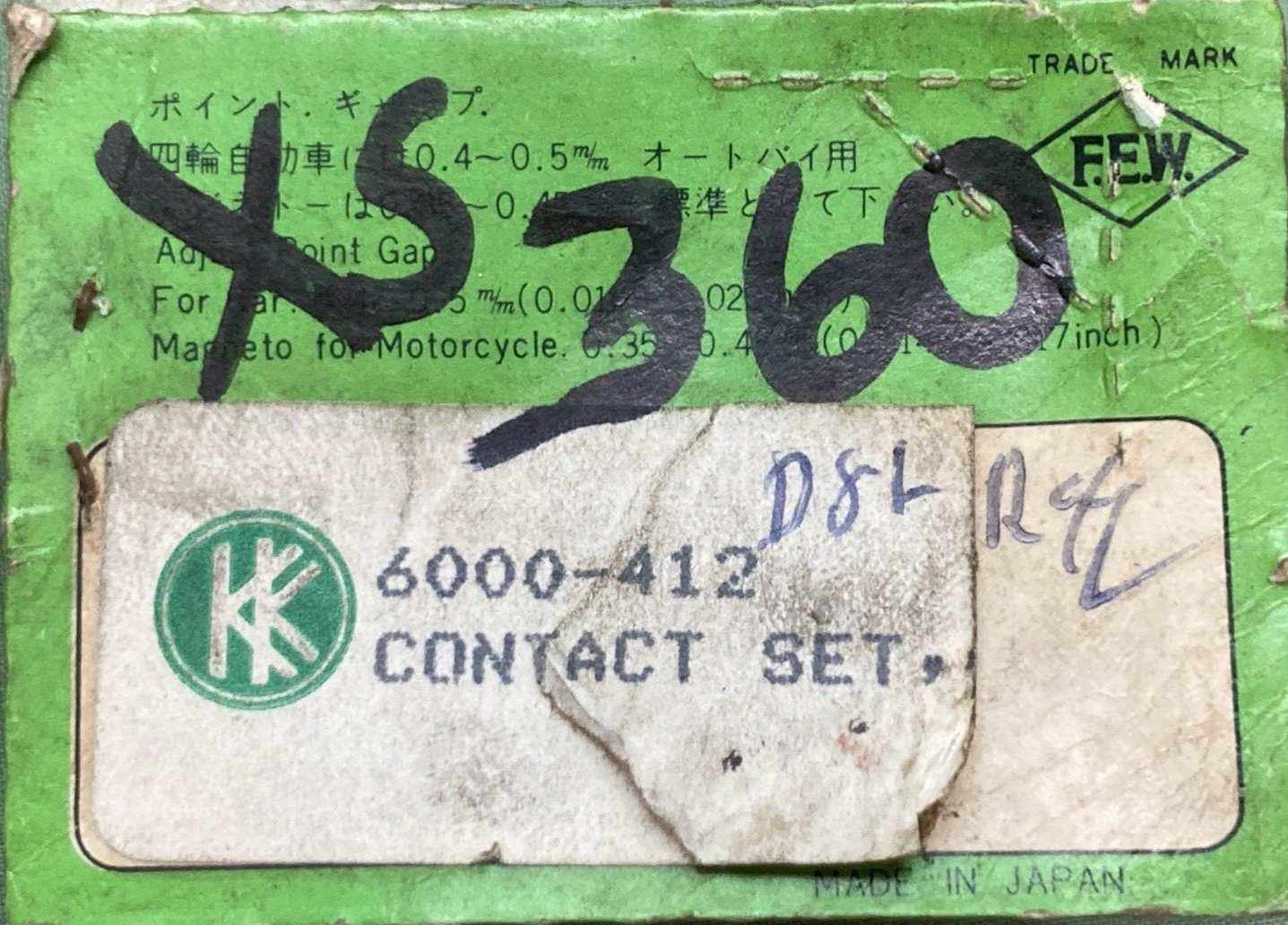 NEW GENUINE F.E.W. 6000-412 IGNITION CONTACT POINT ASSEMBLY FITS SUZUKI