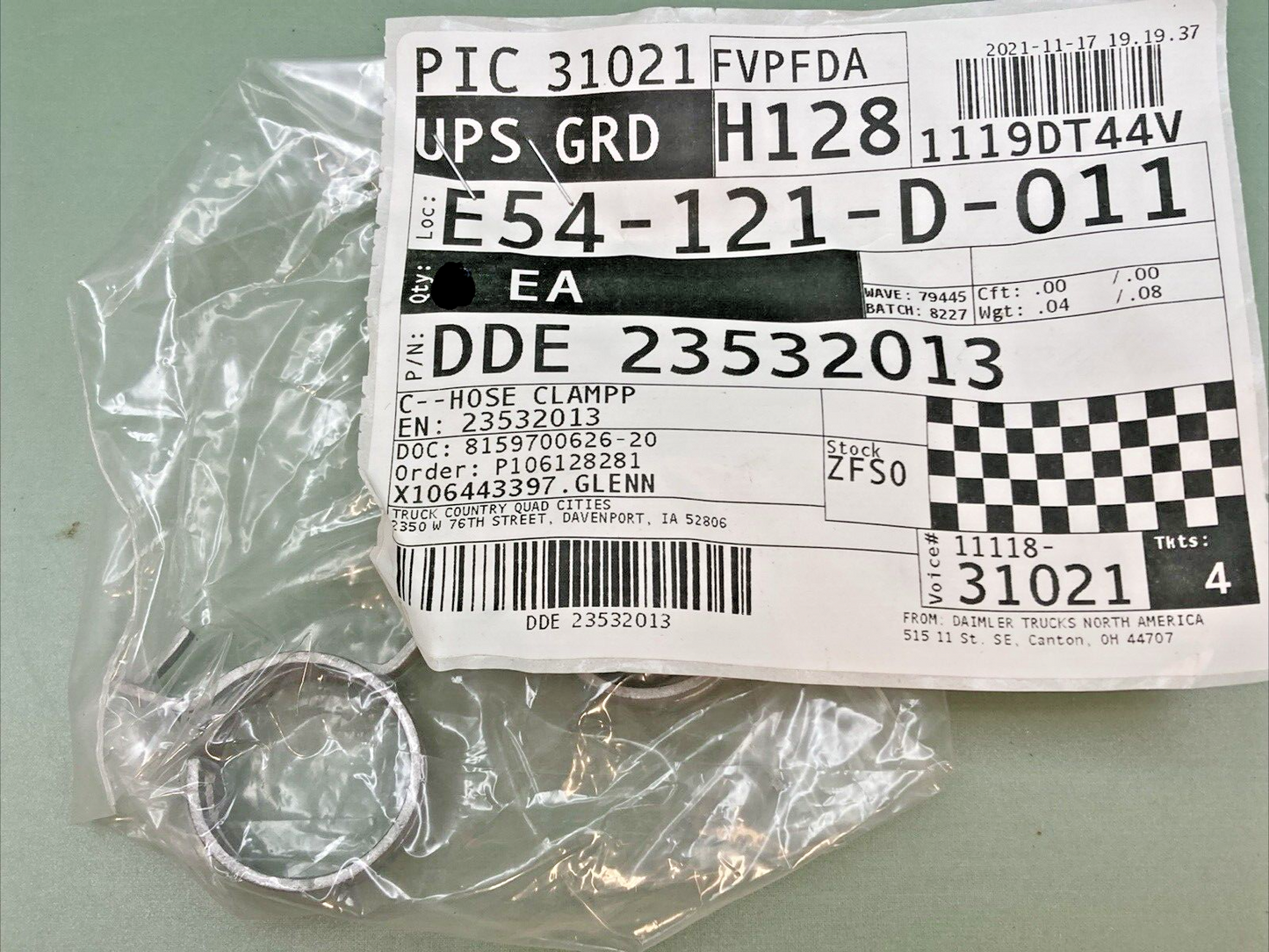 NEW GENUINE DETROIT DIESEL DDE 23532013 C--HOSE CLAMP