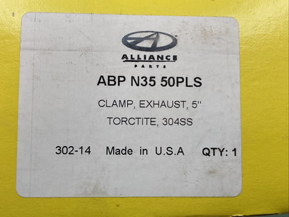 NEW GENUINE ALLIANCE ABP N35 50PLS CLAMP EXHAUST 5IN STAINLESS 304SS