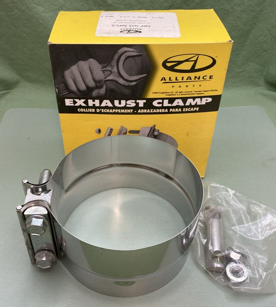 NEW GENUINE ALLIANCE ABP N35 50PLS CLAMP EXHAUST 5IN STAINLESS 304SS