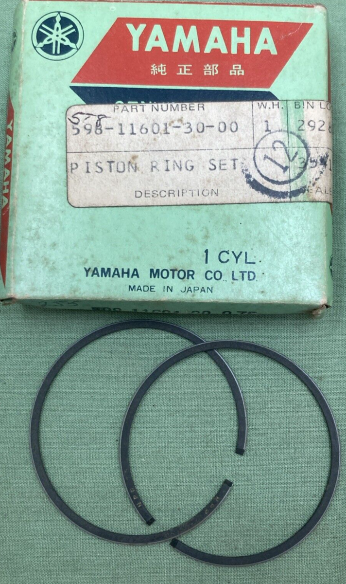 NEW GENUINE YAMAHA 598-11601-30 PISTON RING SET 0.75