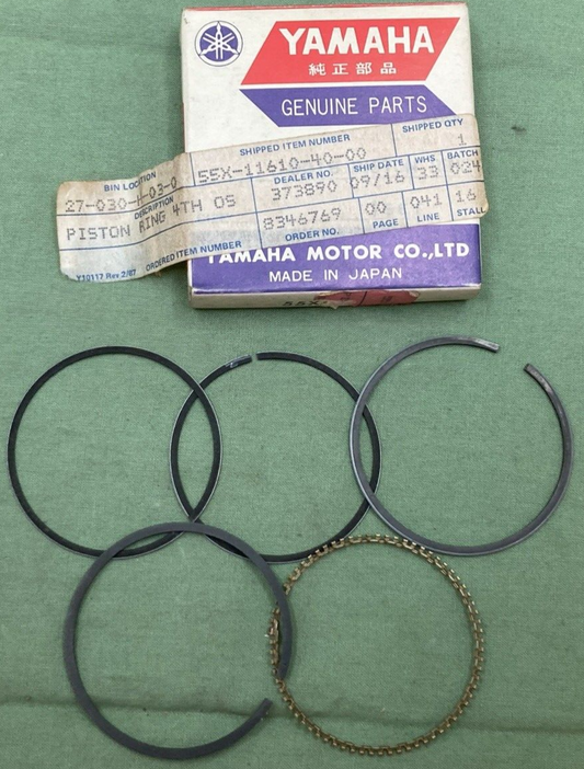 NEW GENUINE YAMAHA 55X-11610-40 PISTON RING SET 4TH O/S