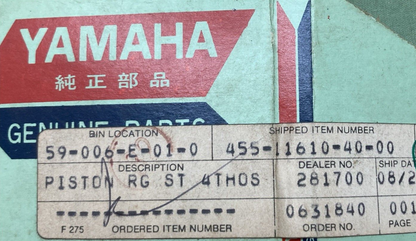 NEW GENUINE YAMAHA 455-11610-40 PISTON RING SET 4TH 1.00 O/S