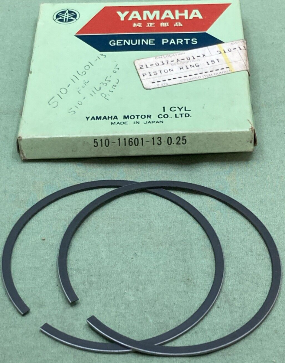 NEW GENUINE YAMAHA 510-11601-13 PISTON RING SET 1ST 0.25