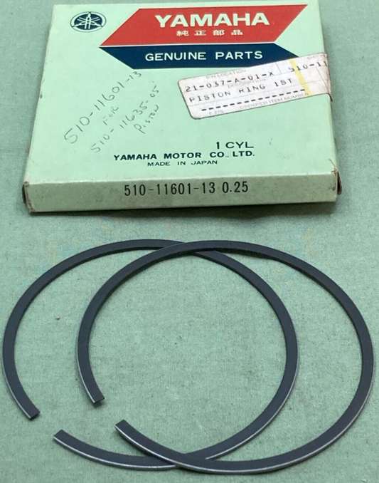 NEW GENUINE YAMAHA 510-11601-13 PISTON RING SET 1ST 0.25