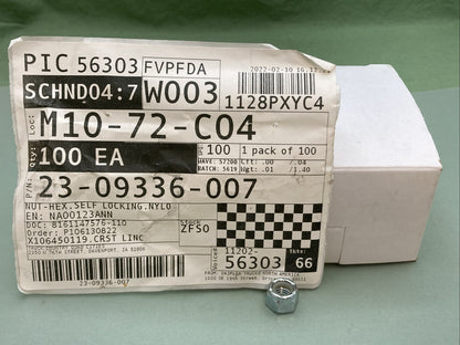 QTY 100 NEW GENUINE FREIGHTLINER 23-09336-007 Lock Nut, HEX, Nylon, 5/16-18
