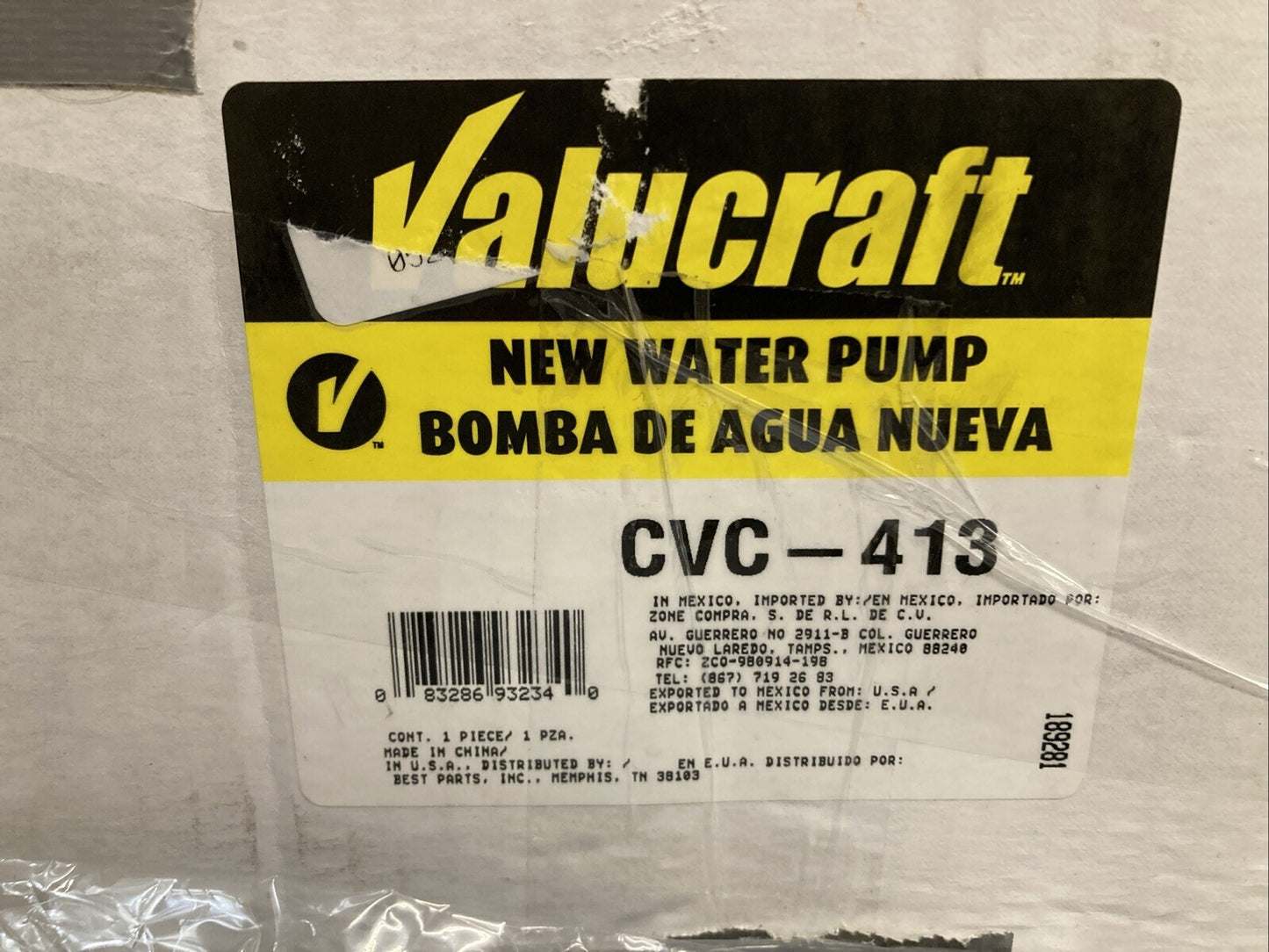 NEW VALUCRAFT CVC-413 Water Pump