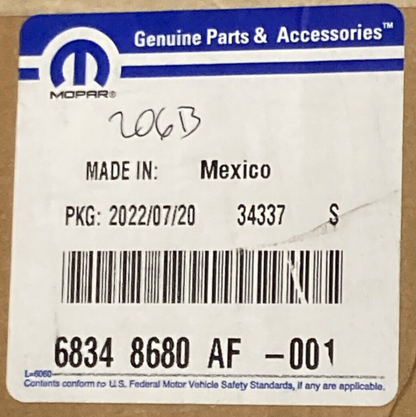 NEW GENUINE MOPAR 68348680AF Day Light Opening Molding Right Upper Door FITS RAM