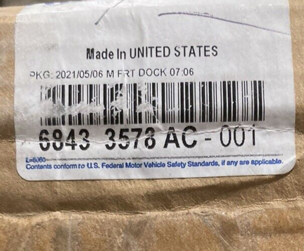 NEW GENUINE MOPAR 68433578AC Sill Reinforcement Right FITS DODGE CHARGER