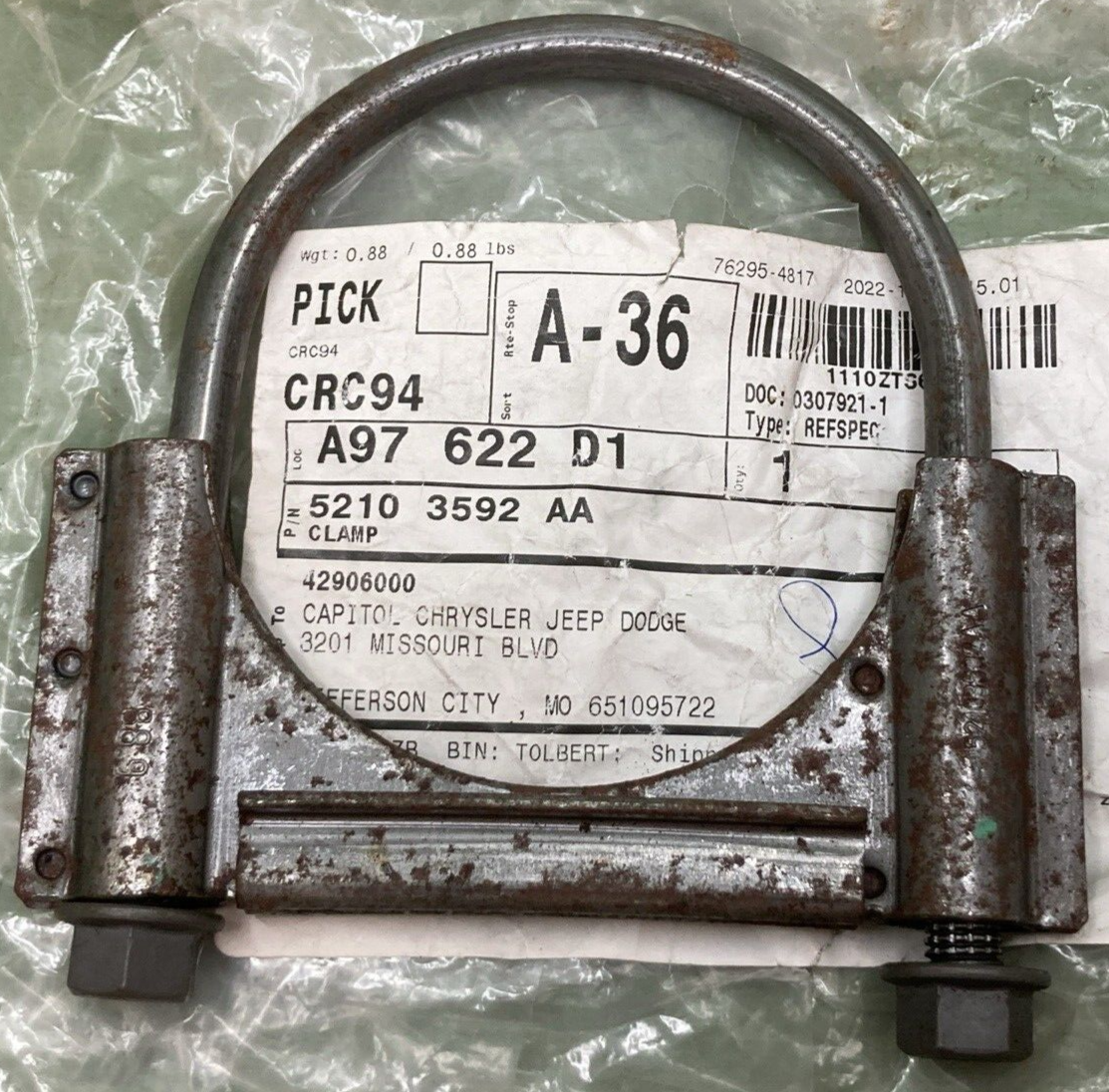 NEW GENUINE MOPAR 52103592AA CLAMP Cat Converter Exhaust Extension FITS RAM