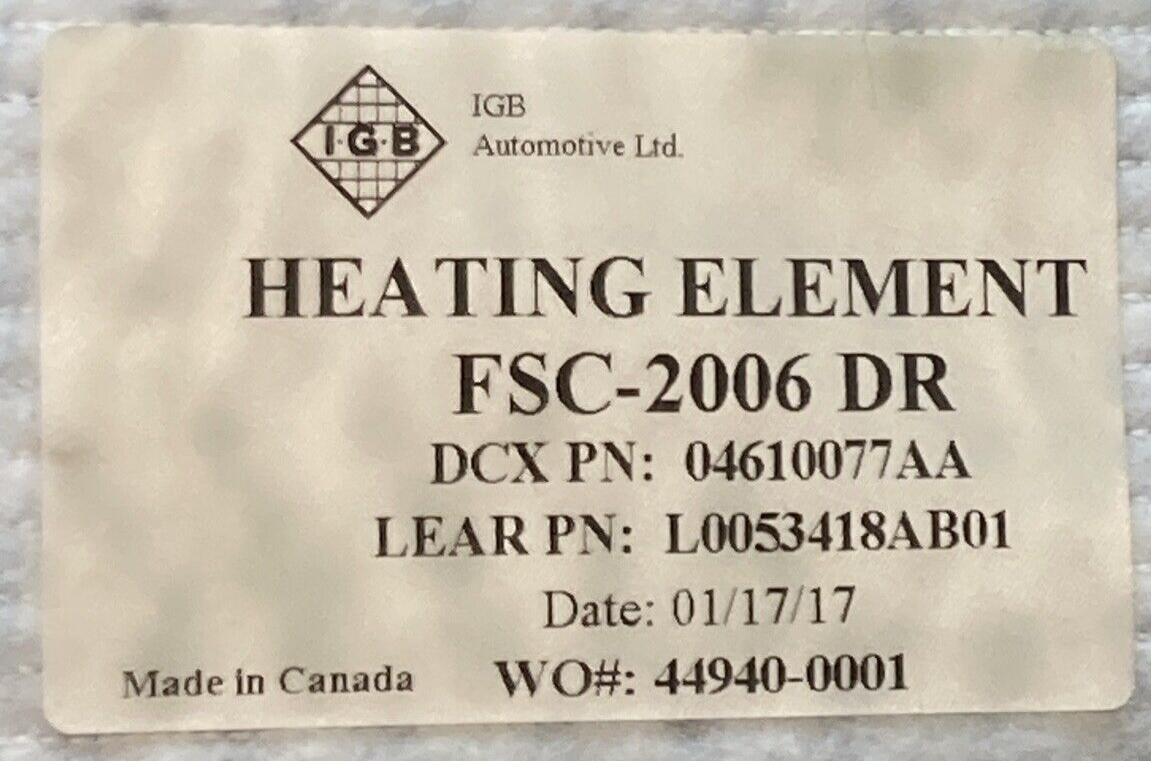 NEW GENUINE MOPAR 04610077AA HEATER SEAT FOAM FRONT FITS RAM