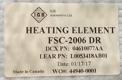 NEW GENUINE MOPAR 04610077AA HEATER SEAT FOAM FRONT FITS RAM