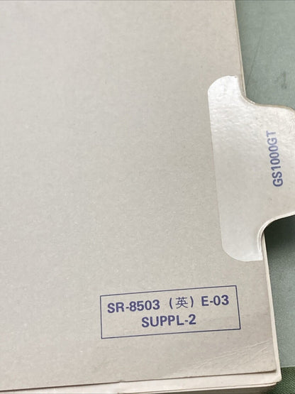 GENUINE SUZUKI SR-8503 GS1000G/L SUPPLEMENTARY SERVICE MANUAL 1980