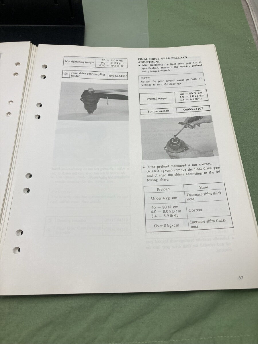 GENUINE SUZUKI SR-8503 GS1000G/L SUPPLEMENTARY SERVICE MANUAL 1980