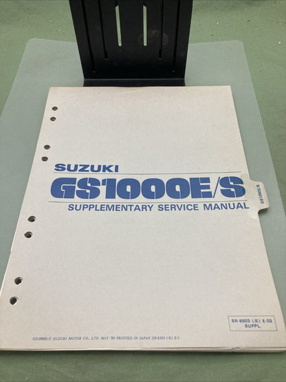 GENUINE SUZUKI SR-8503 E-03 SUPPL. GS1000E/S SUPPLEMENTARY SERVICE MANUAL 1980
