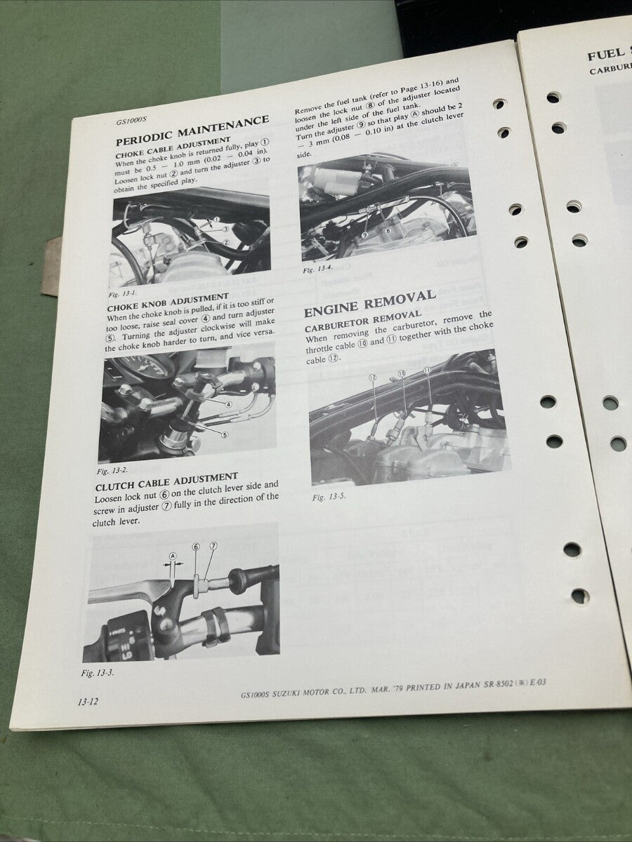 GENUINE SUZUKI SR-8502 E-03 GS1000 SUPPLEMENTARY SERVICE MANUAL 1979