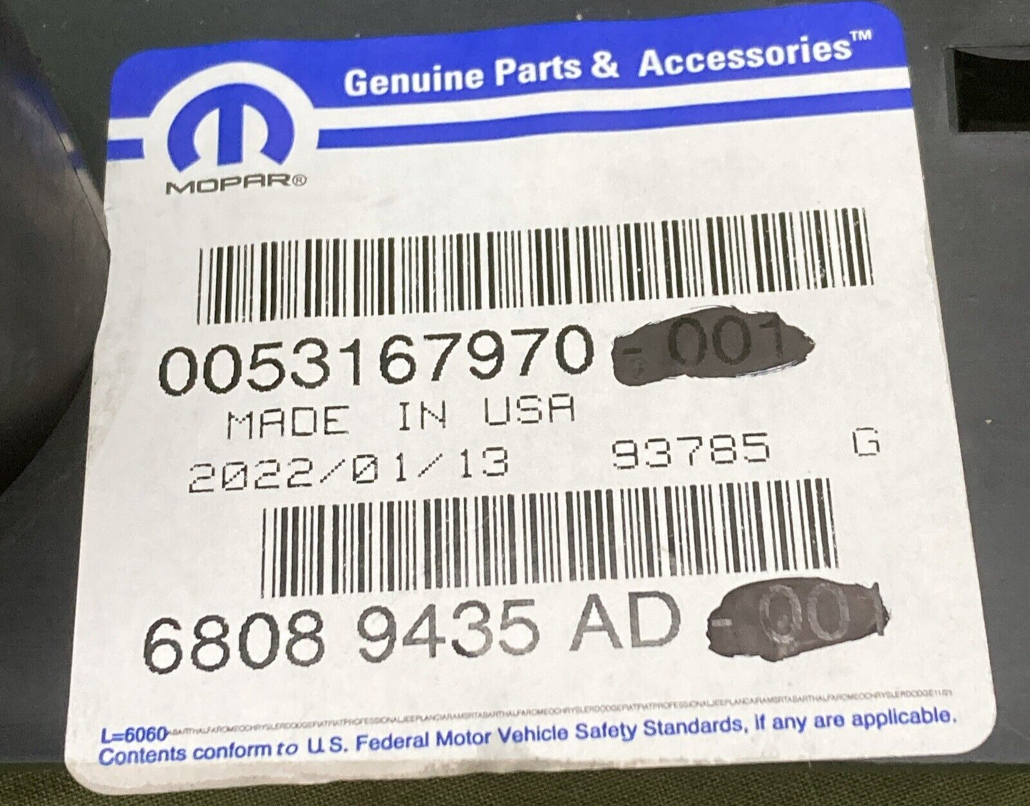 NEW GENUINE MOPAR 68089435AD Hoist Pad, Left 2011-2023