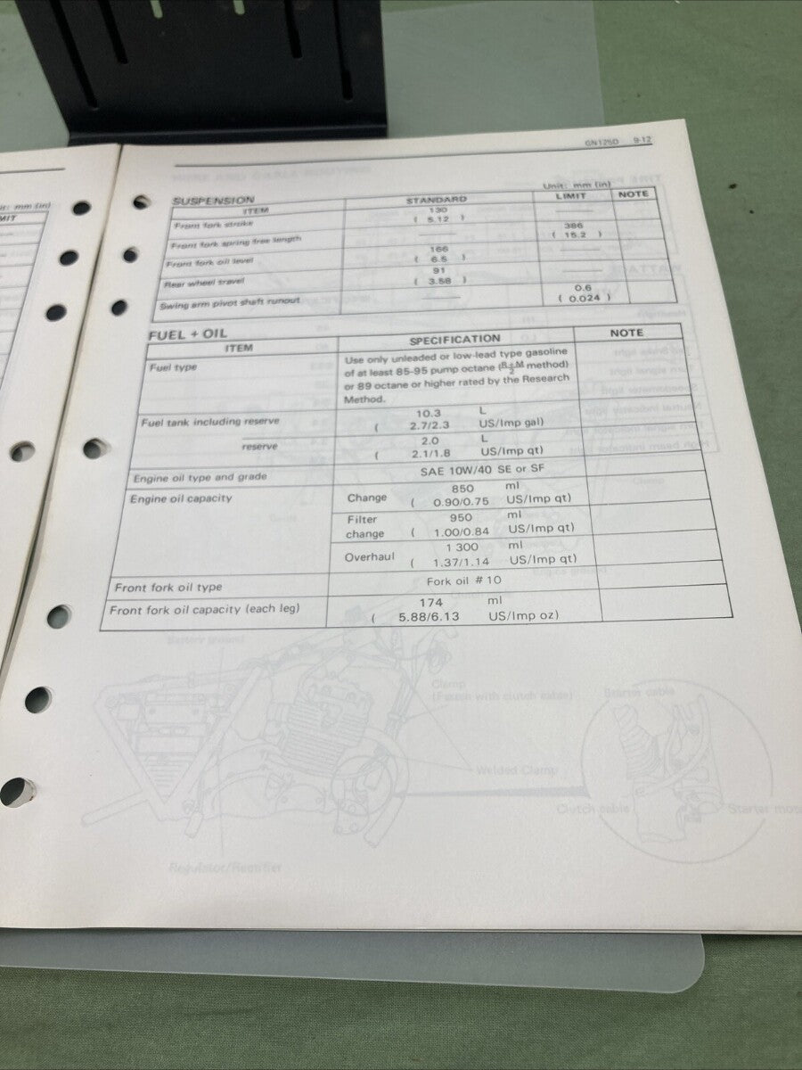GENUINE SUZUKI 99500-31000-03E GN125 SUPPLEMENTARY SERVICE MANUAL