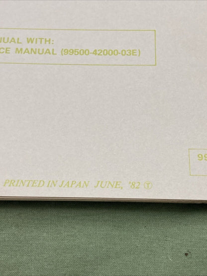 GENUINE SUZUKI 99501-42000-03E SP250 SUPPLEMENTARY SERVICE MANUAL 1982