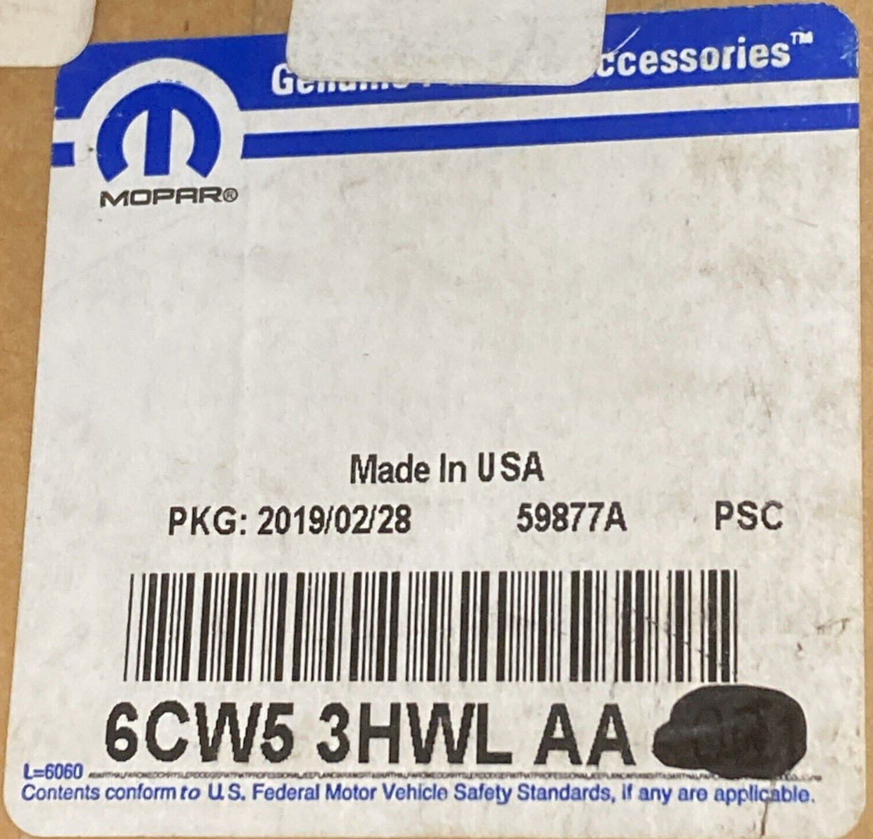 NEW GENUINE MOPAR 6CW53HWLAA Decal 2017-2018 Ram 2500