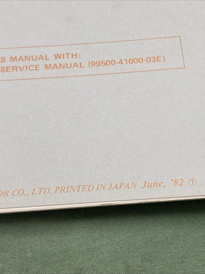 GENUINE SUZUKI 99501-41000-03E SP125 SUPPLEMENTARY SERVICE MANUAL 1982