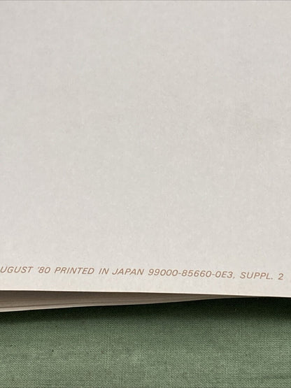 GENUINE SUZUKI 99000-85660-03E GN400 SUPPLEMENTARY SERVICE MANUAL 1980