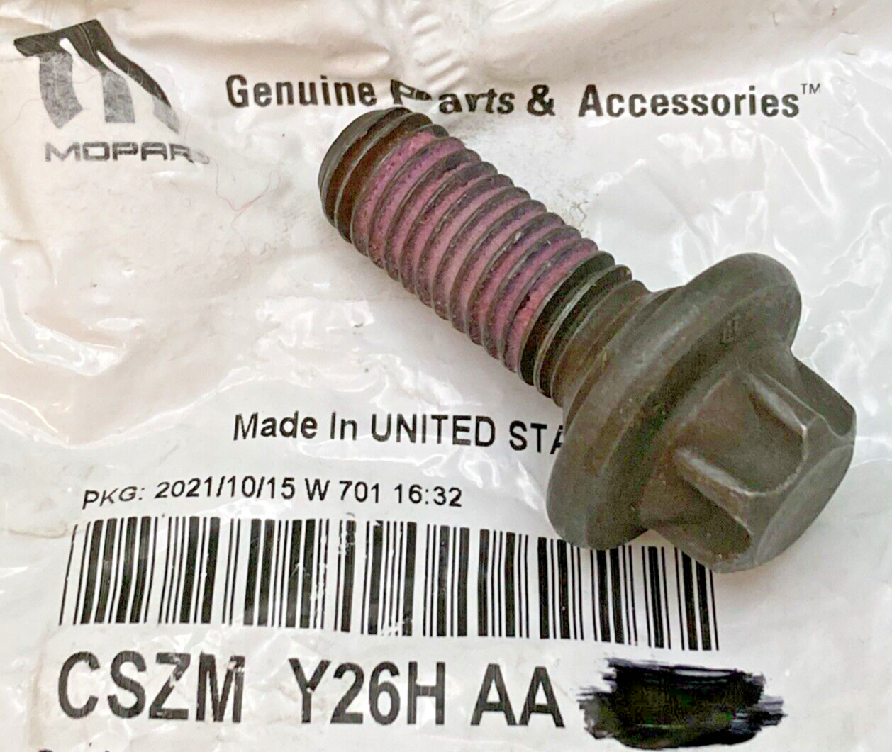 NEW GENUINE MOPAR CSZMY26HAA Bolt HUB AND ROTOR