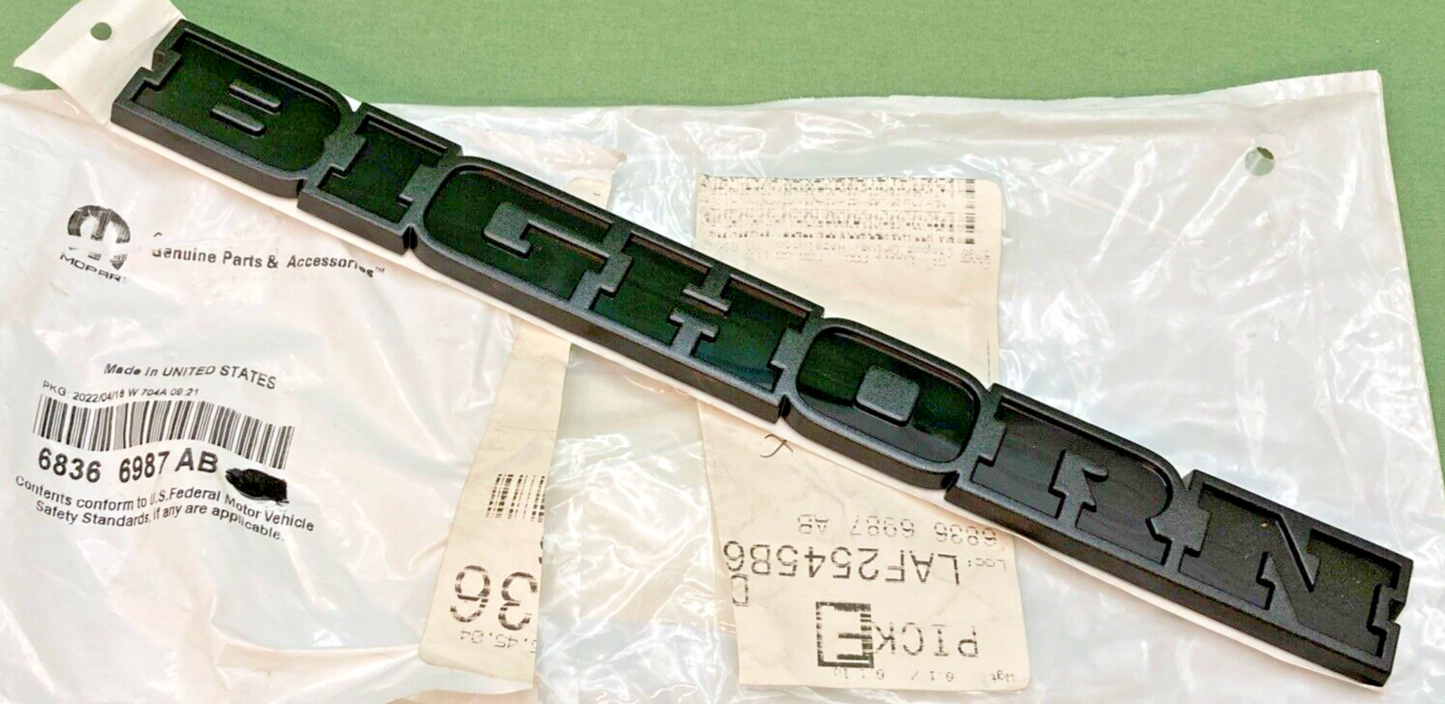 NEW GENUINE MOPAR 68366987AB Nameplate BIGHORN