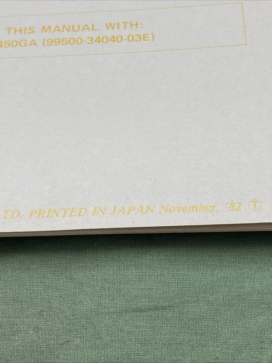 GENUINE SUZUKI 99501-34040-03E GS450GA SUPPLEMENTARY SERVICE MANUAL 1982