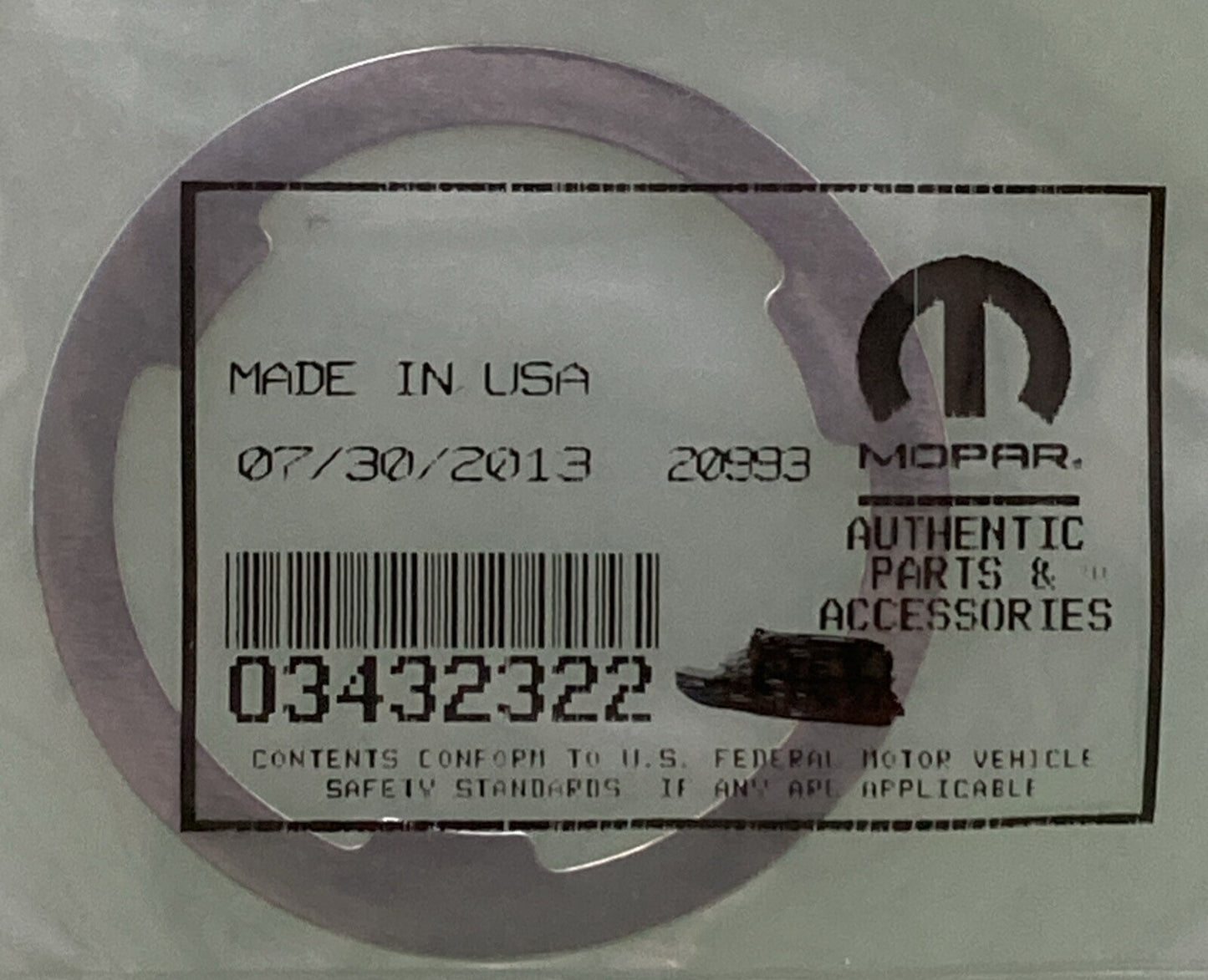 NEW GENUINE MOPAR 03432322 Drive Pinion Bearing Shim 2001-2011