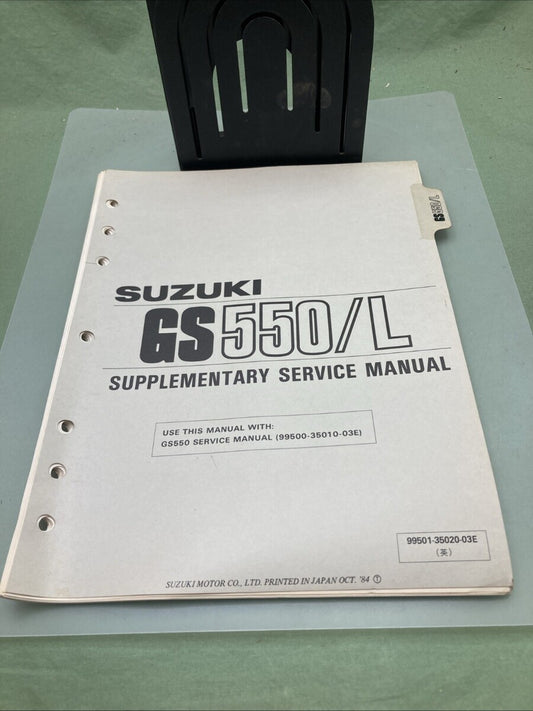 GENUINE SUZUKI 99501-35020-03E GS550/L SUPPLEMENTARY SERVICE MANUAL 1984