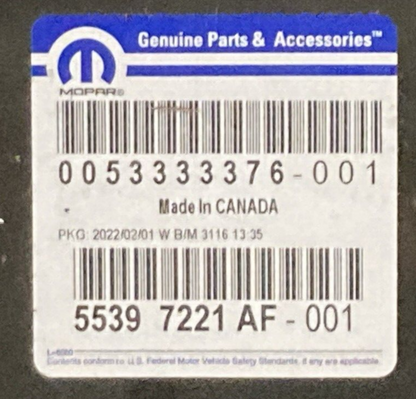 NEW GENUINE MOPAR 55397221AF Front Floor Sill Left FITS JEEP WRANGLER