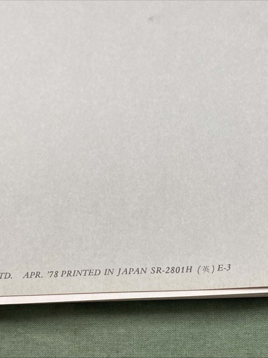 GENUINE SUZUKI SR-2801H E-3 TS125 SERVICE MANUAL 1978