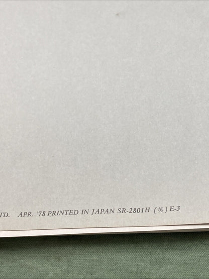 GENUINE SUZUKI SR-2801H E-3 TS125 SERVICE MANUAL 1978