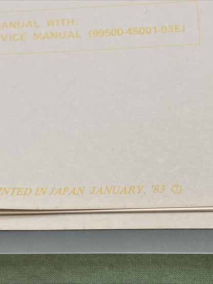GENUINE SUZUKI 99501-45040-03E SP500 SUPPLEMENTARY SERVICE MANUAL 1983