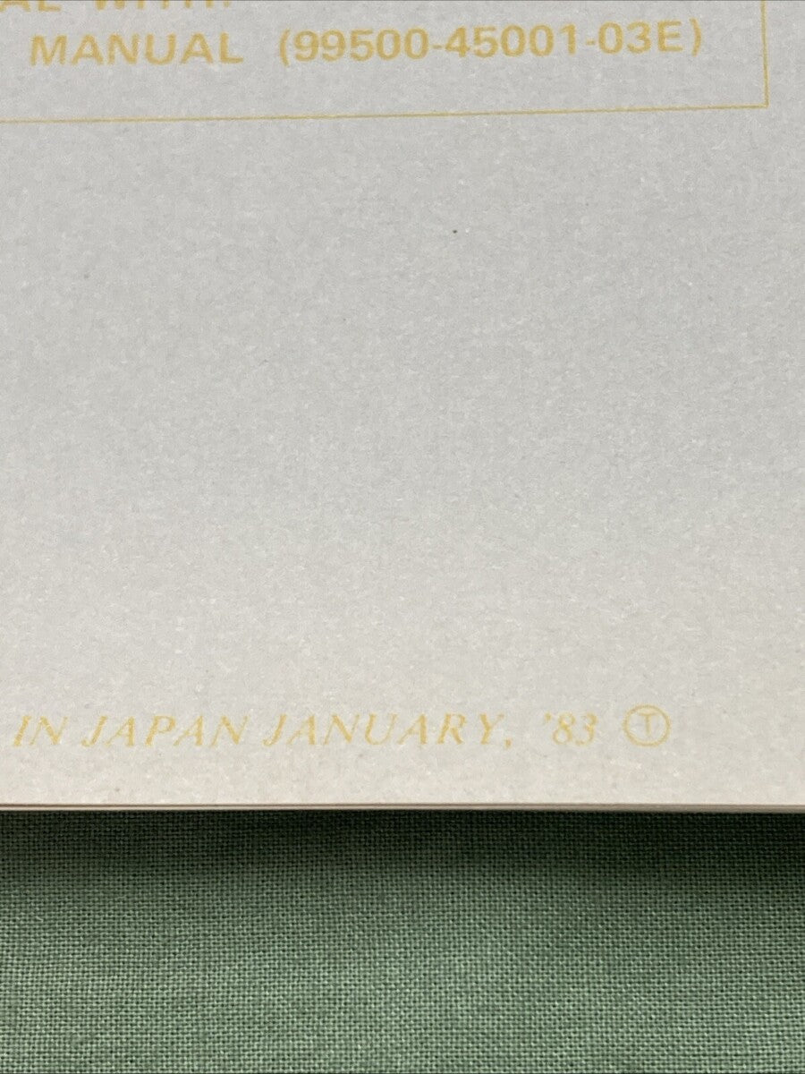 GENUINE SUZUKI 99501-45030-03E DR500 SUPPLEMENTARY SERVICE MANUAL 1983