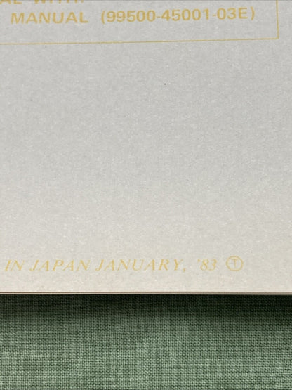 GENUINE SUZUKI 99501-45030-03E DR500 SUPPLEMENTARY SERVICE MANUAL 1983