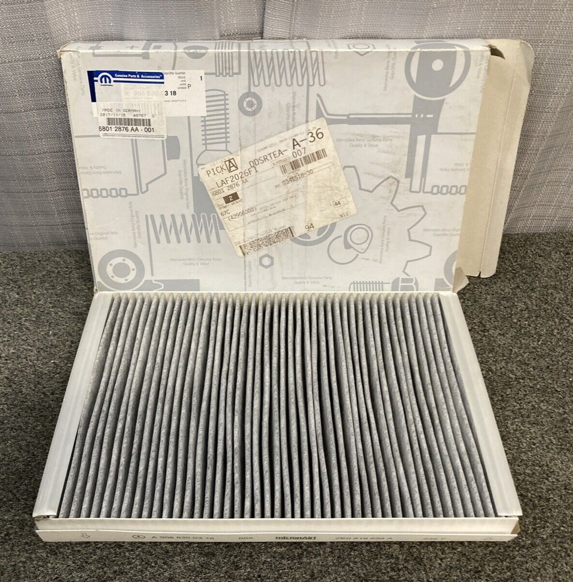 NEW GENUINE MERCEDES-BENZ A9068300318 Filter-A/C And Heater UnitMOPAR 68012876AA